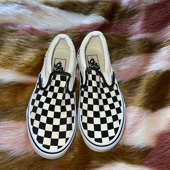 Vans Shoes - Vans Classic Checkerboard Slip On Women's Shoe Size 6 Black and White